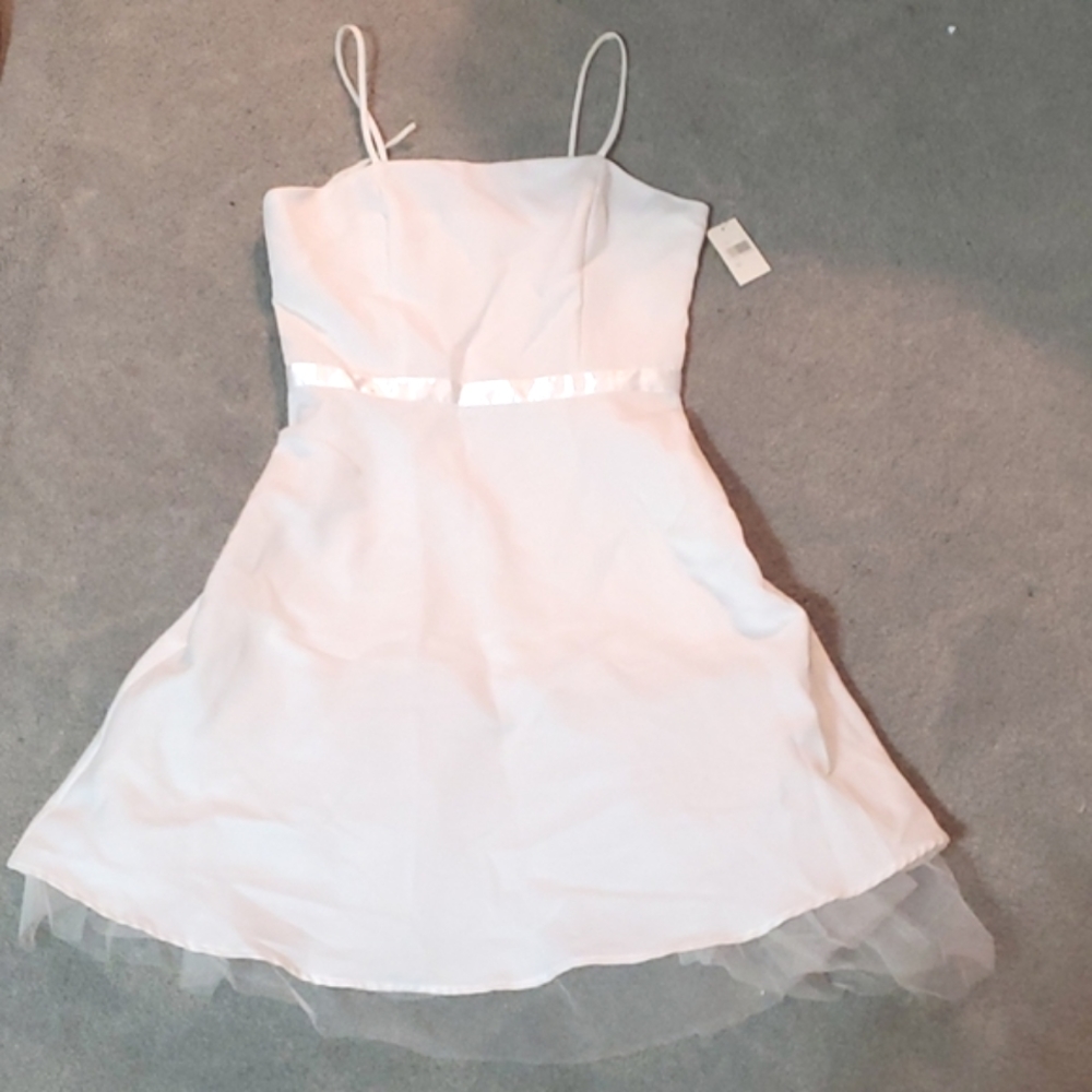 Tull lined New tagged vintage white babydoll Dress 7
